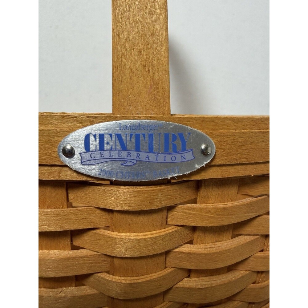 Longaberger Basket 2000 Century Celebration Blue Fabric Liner Plastic Protector - Picture 6 of 12